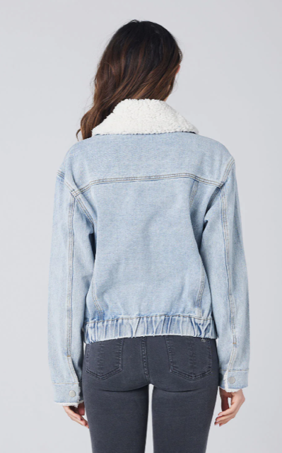 Jeansjacke mit Teddybärfell Saltawater Luxe