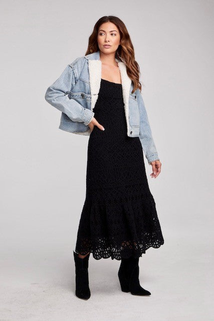 Jeansjacke mit Teddybärfell Saltawater Luxe