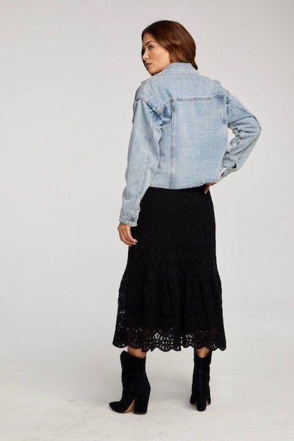 Jeansjacke mit Teddybärfell Saltawater Luxe