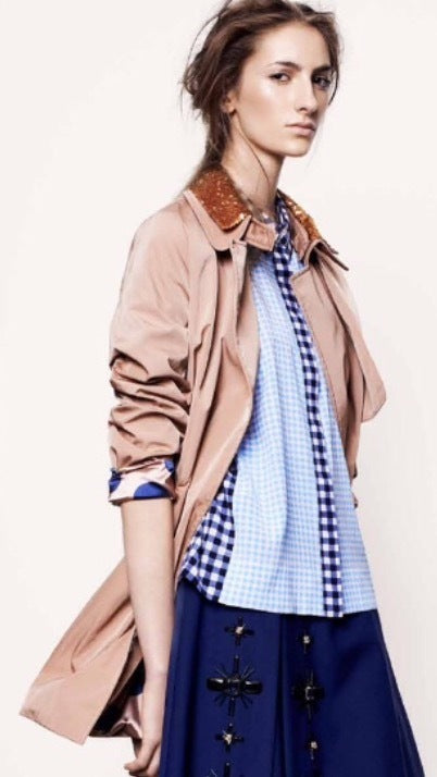 Steffen Schraut Trenchcoat "Sand" Kragenpailletten "Rosegold"