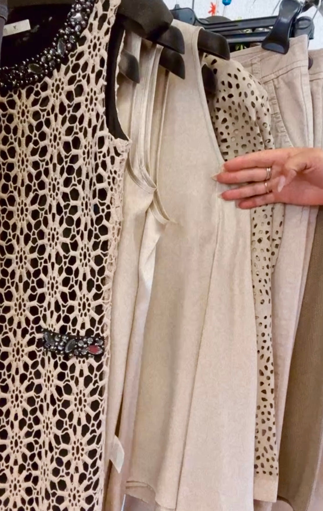 Riani Seiden-Tunika reversible sandbeige