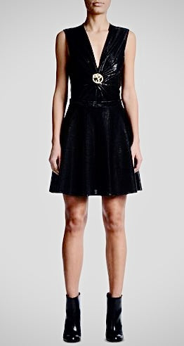 Just Cavalli Kleid mit Emblem Brosche "schwarz/glam"