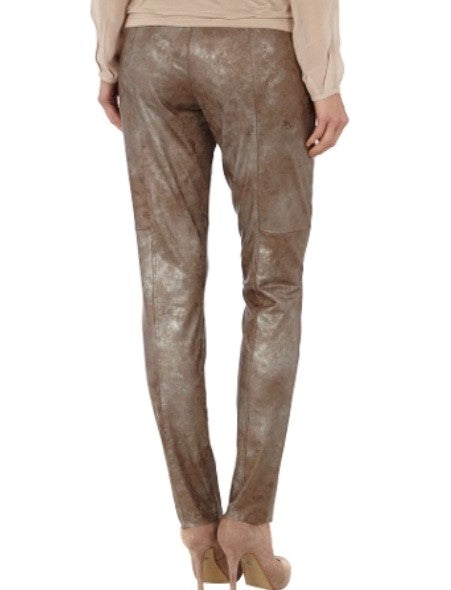 Monari Hose Lederoptik marmoriert "beige"