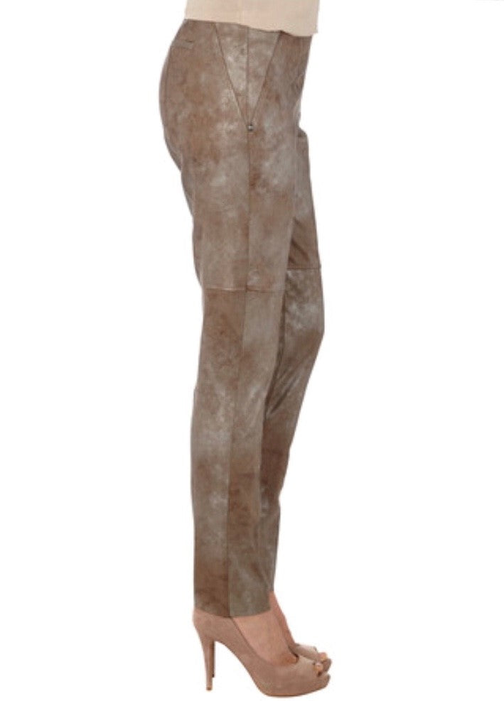 Monari Hose Lederoptik marmoriert "beige"