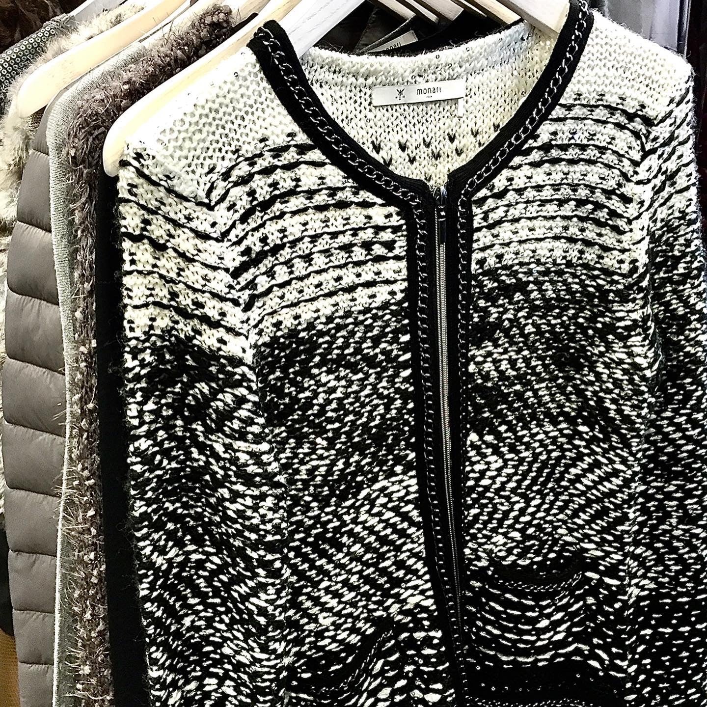 Monari Strickjacke "schwarz/weiss"