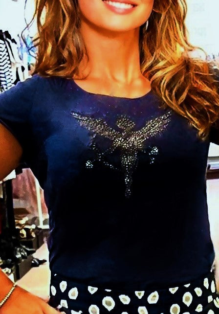 Monari T-Shirt Amour dunkelblau