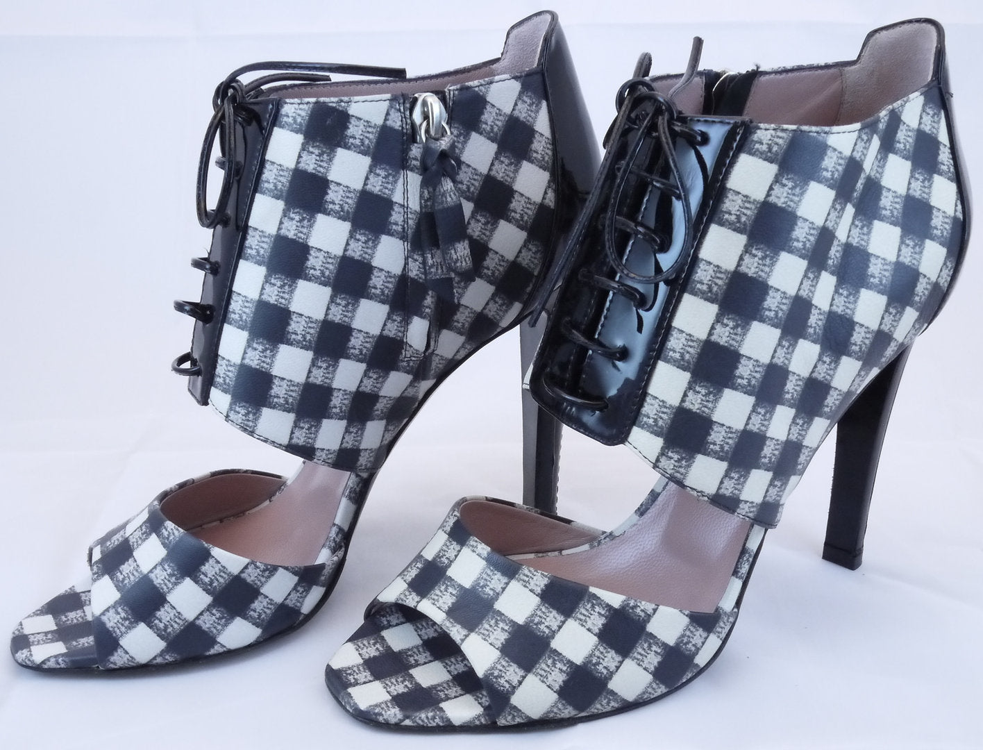 Pollini High Heels "Schwarz Weiss carée"