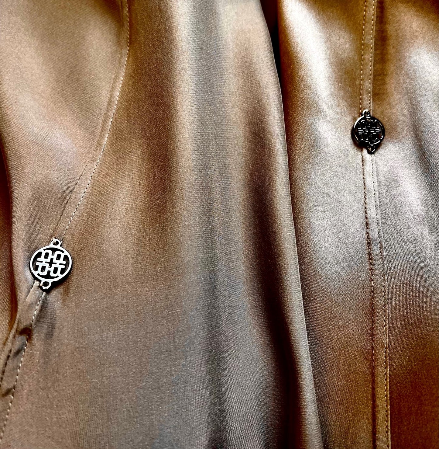 Riani Seiden-Tunika reversible taupe