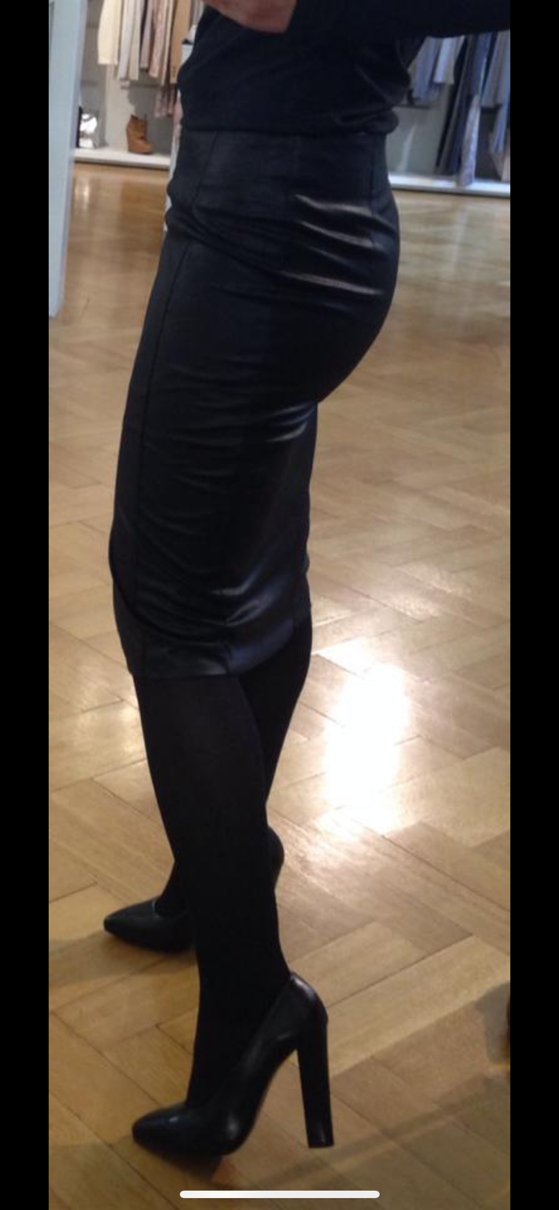 monari Bleistift-Rock Lederimitat "Schwarz"