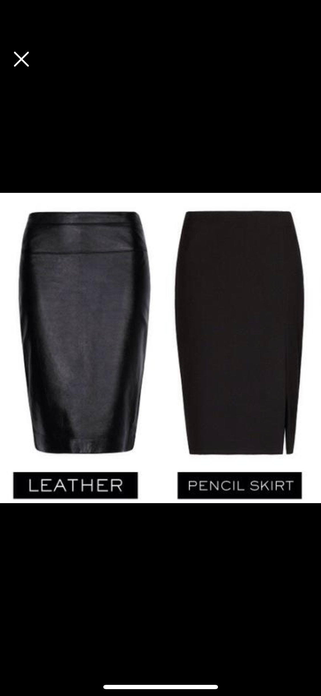 monari Bleistift-Rock Lederimitat "Schwarz"