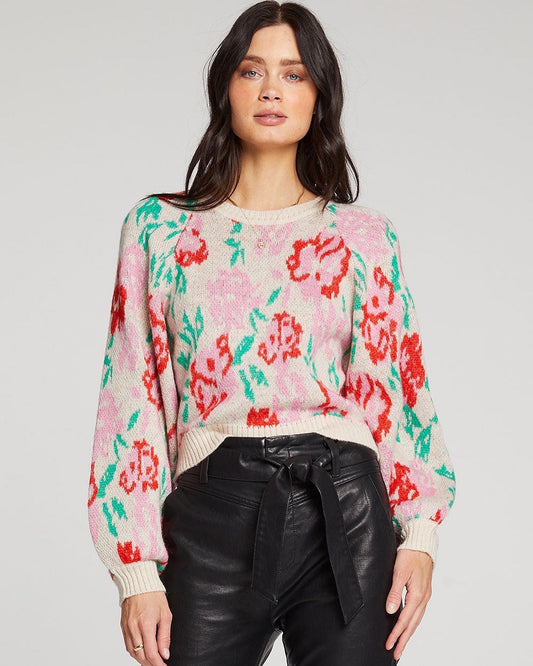 Strick-Pullover Flowers Saltwater Luxe