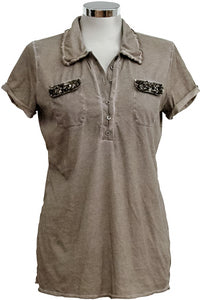 monari Shirt Polo Cold Dye "Artischocke"