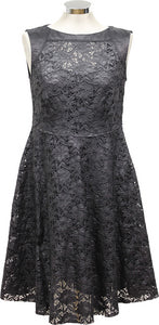 monari Kleid Spitze Lackdruck "Schwarz"