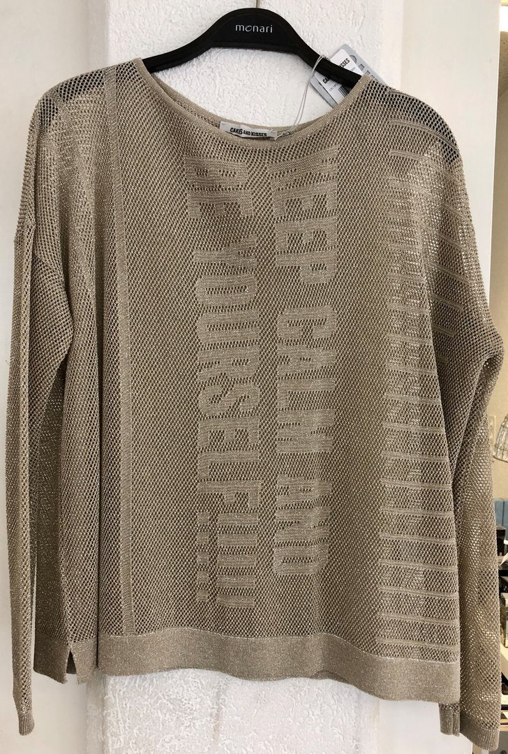 CAKESandKISSES Shirt beige "Metallic-Gold"