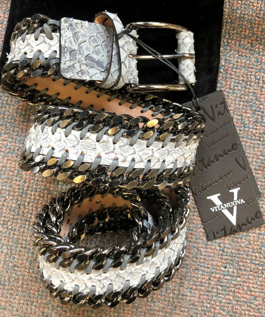Vitanuova Gürtel Rindsleder (Optik Snake) Länge 90cm