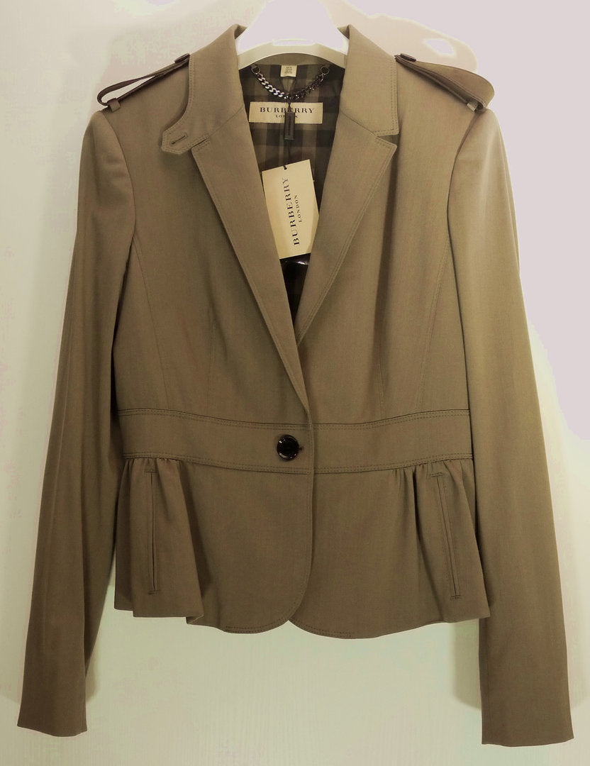 Burberry Blazer "Beige" mit Lederaplikationen