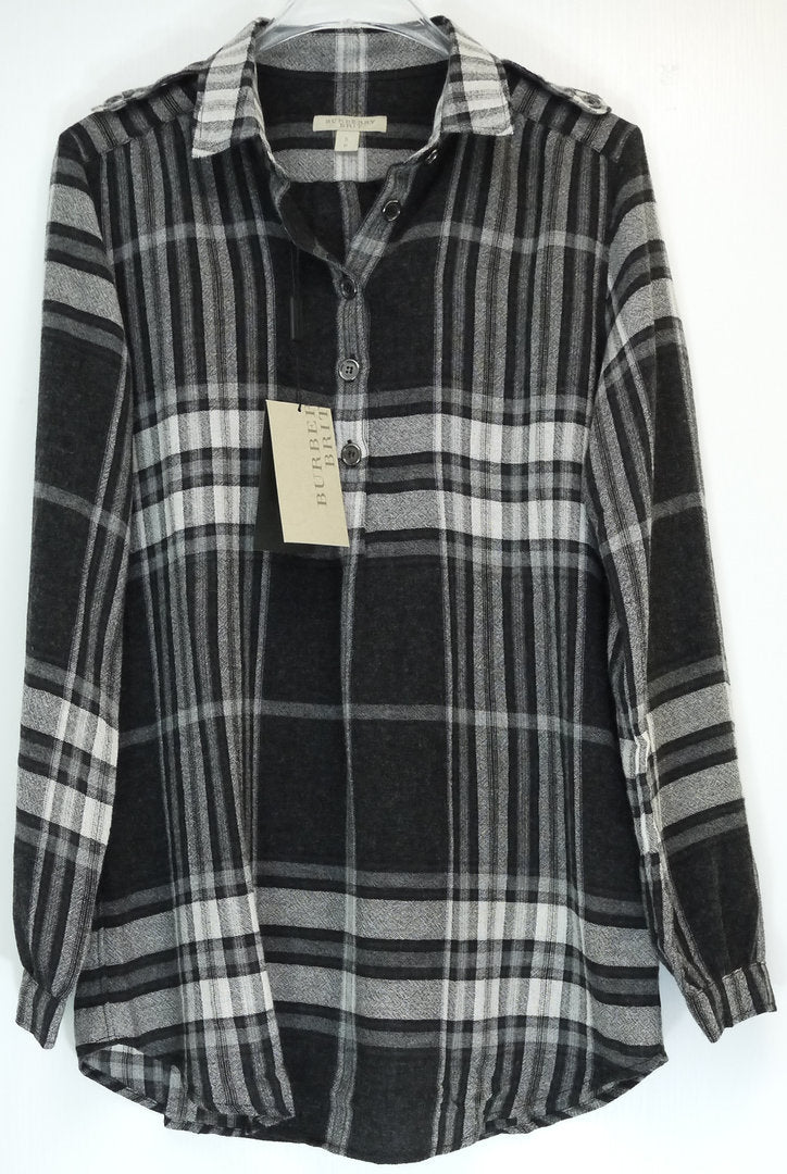 Burberry Long-Bluse Karo "Schwarz Weiss"