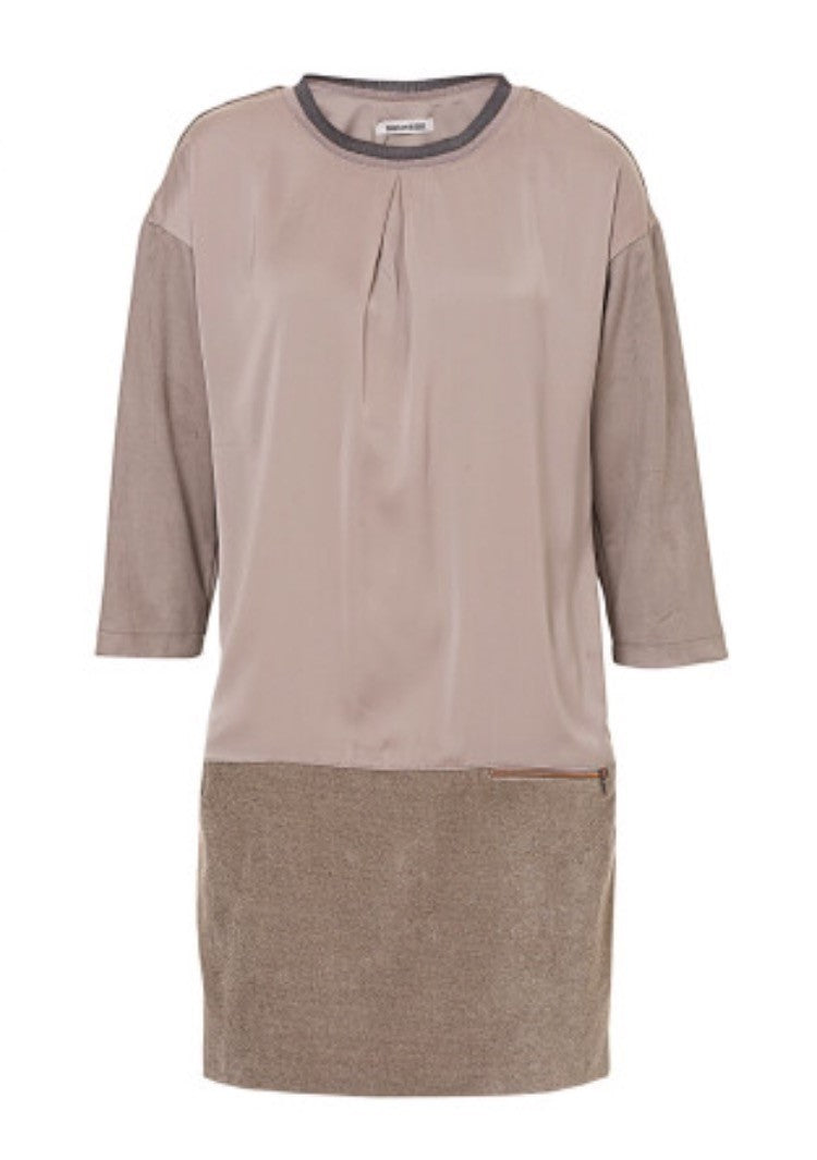 Cakes&Kisses Kleid Materialmix "beige"