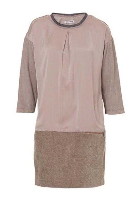 Cakes&Kisses Kleid Materialmix "beige"