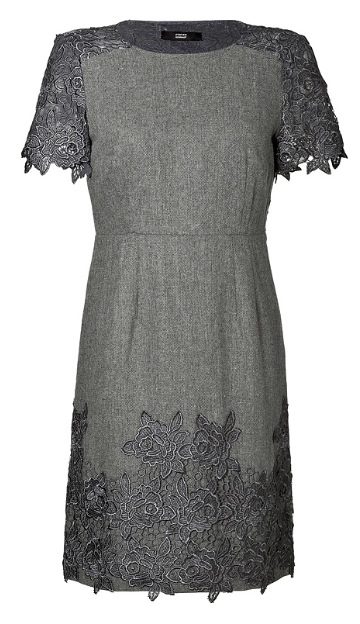 Steffen Schraut Kleid "grau mit Spitze"