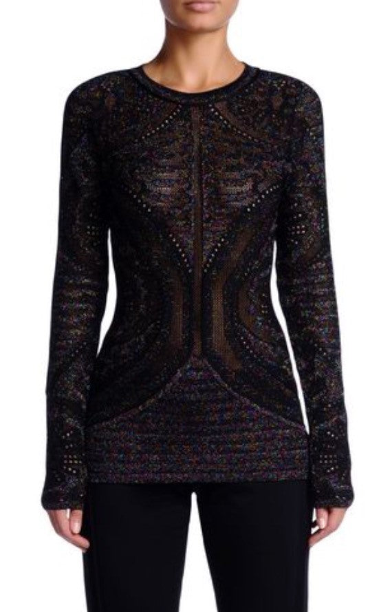 Just Cavalli Top Strick "schwarz/multicolor metallic"