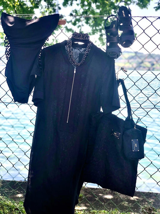 Leinenkleid schwarz Riani