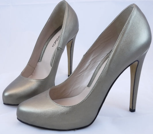 Max&Co High Heels "Beige Gold" glanz