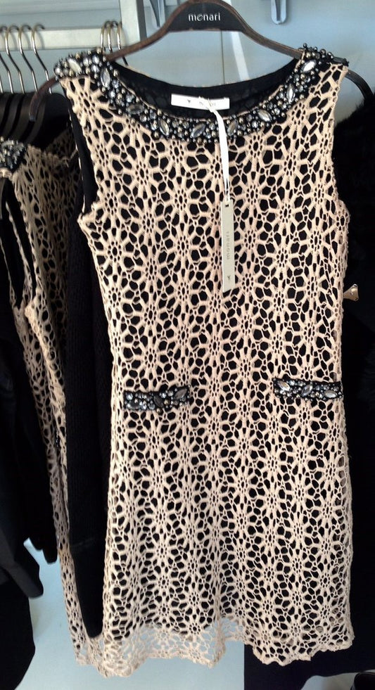 monari Kleid Spitze Schmuck "Beige"