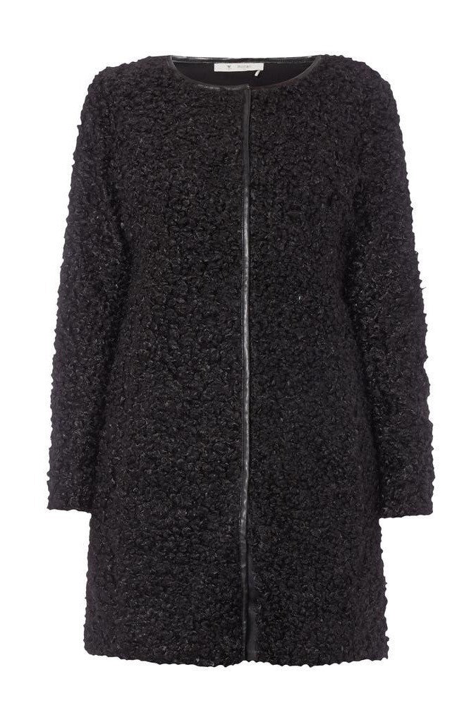 Monari Mantel Fake Fur "schwarz"