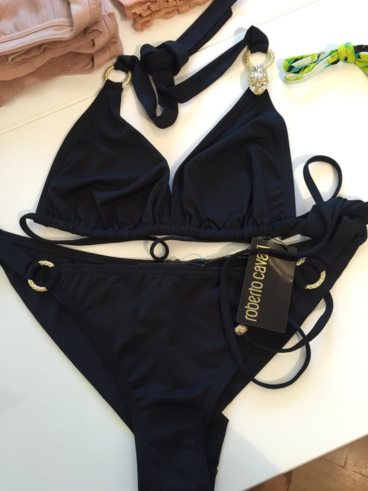Roberto Cavalli Bikini "schwarz" Deko Steine