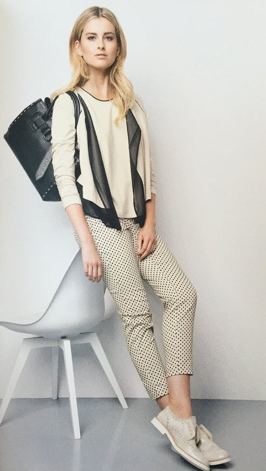 Riani Hose "Dots" beige / schwarz